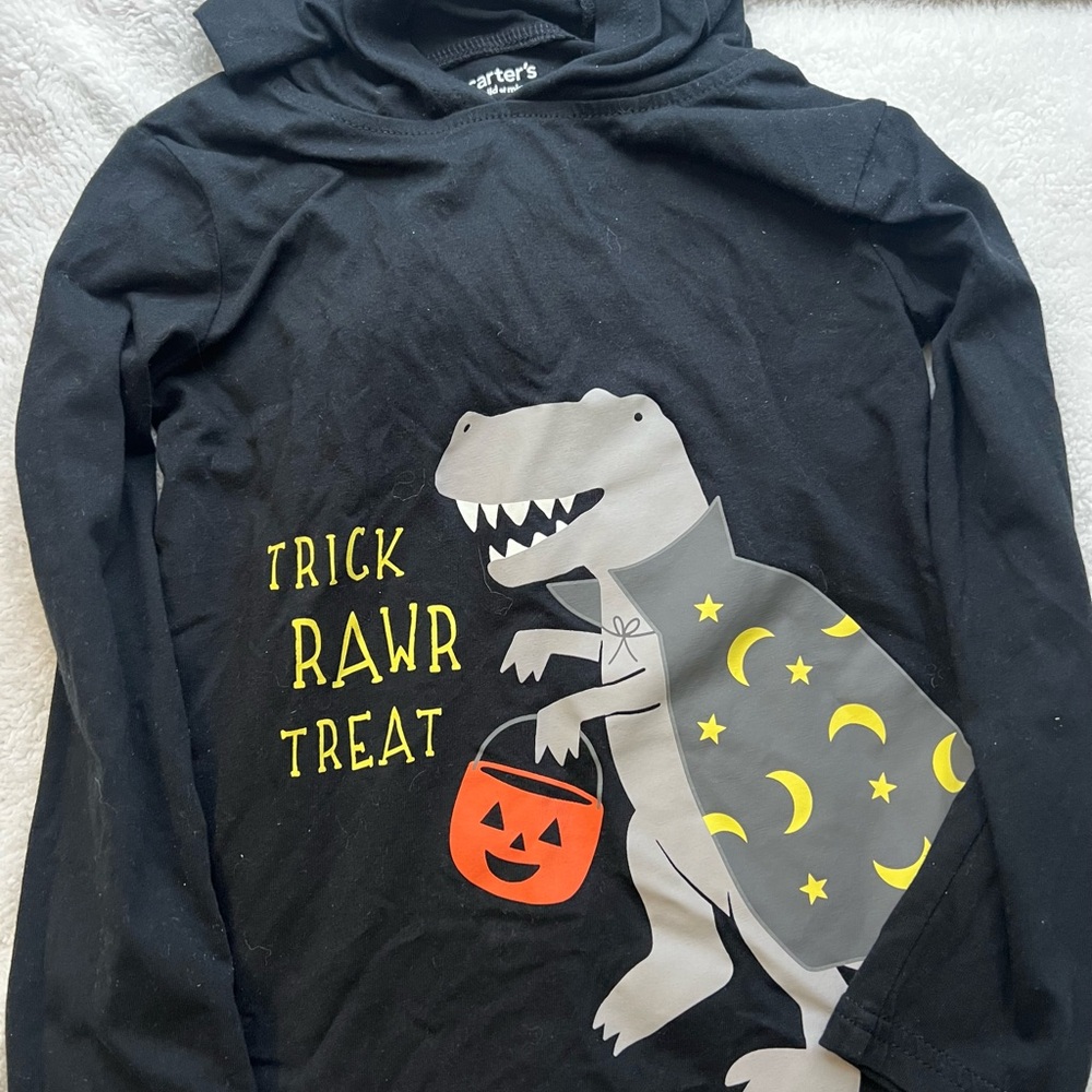 Carter's Black and Gray Dinosaur Halloween Tee